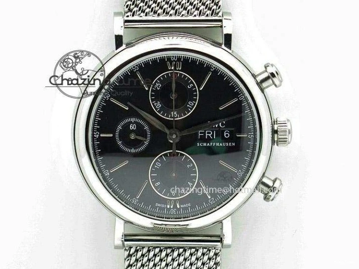 MIROTIME 0424 Portofino Chrono RG Black Dial on Black Leather Strap A HighPerformance 7389